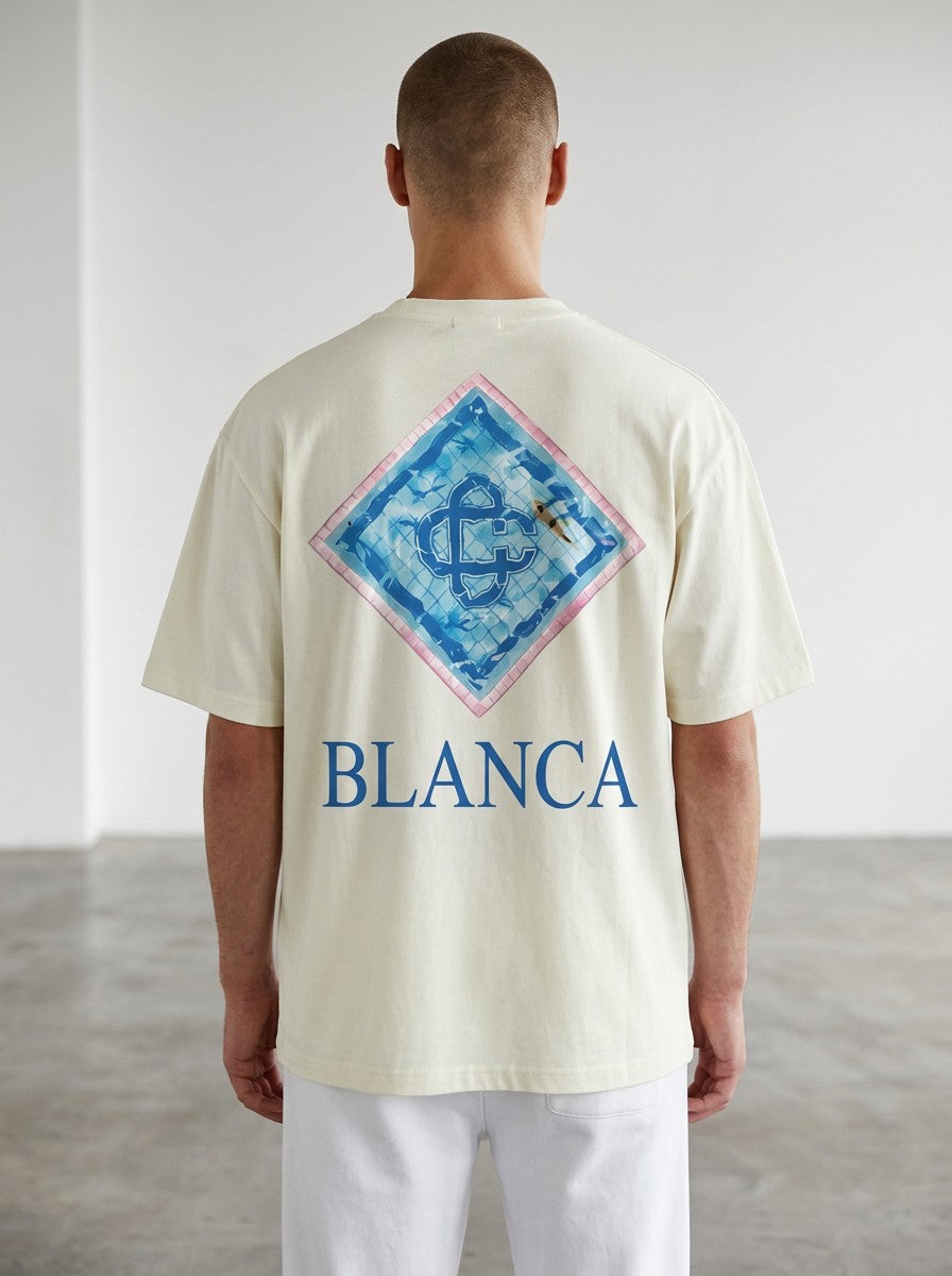 T-shirt Coupe semi Oversize - blanca