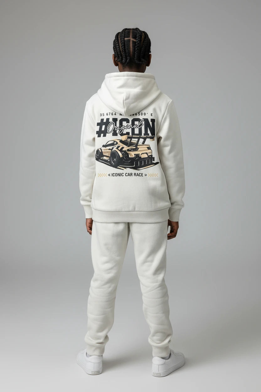 Ensemble Streetwear Iconic Car Race – Crème