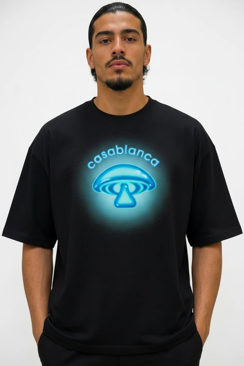T-shirt Semi Oversize — Casablanca Neon Mushroom