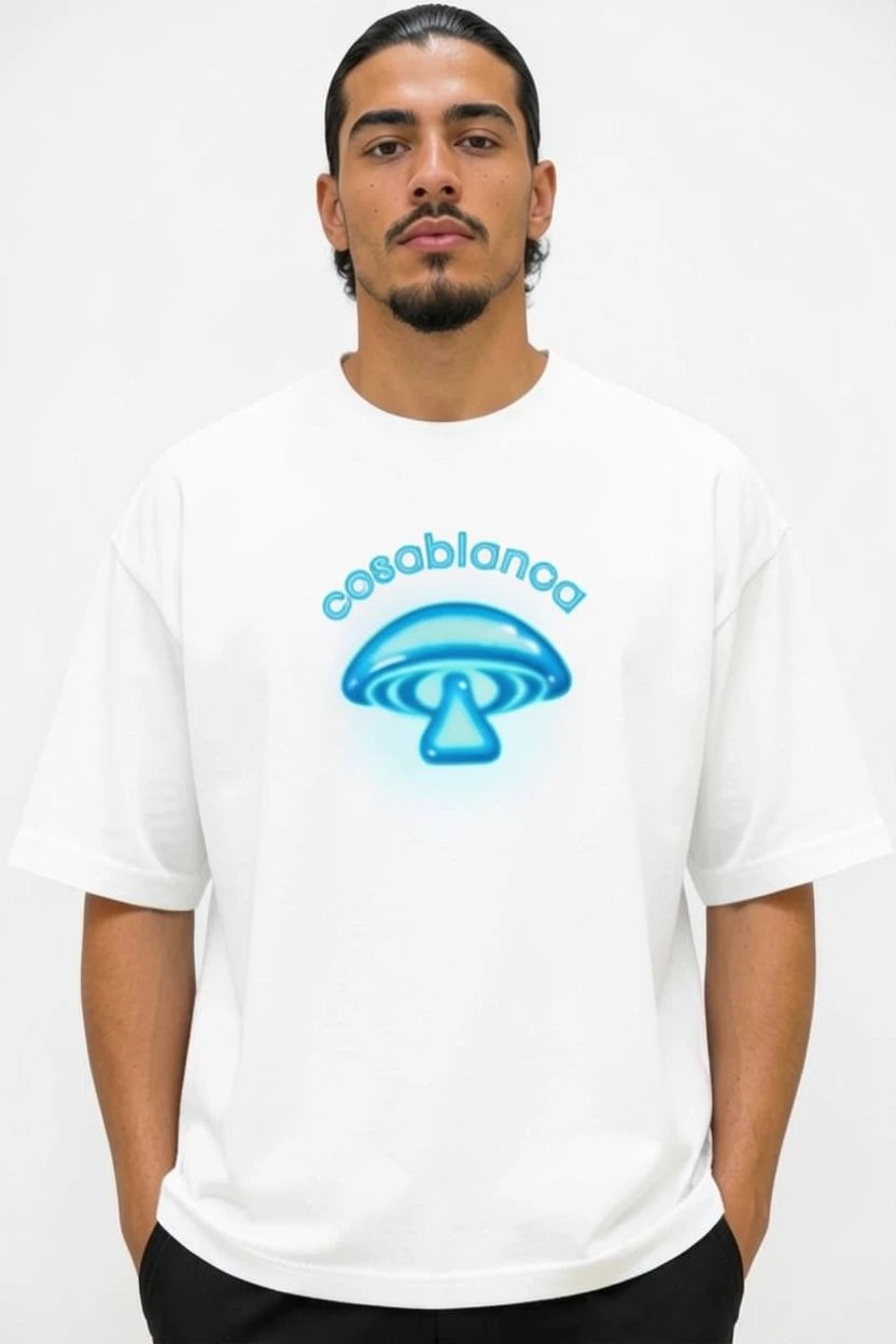 T-shirt Semi Oversize — Casablanca Neon Mushroom