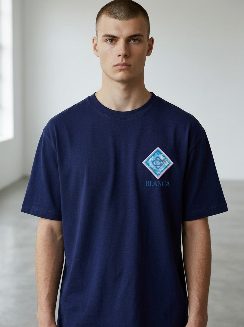 T-shirt Coupe semi Oversize - blanca