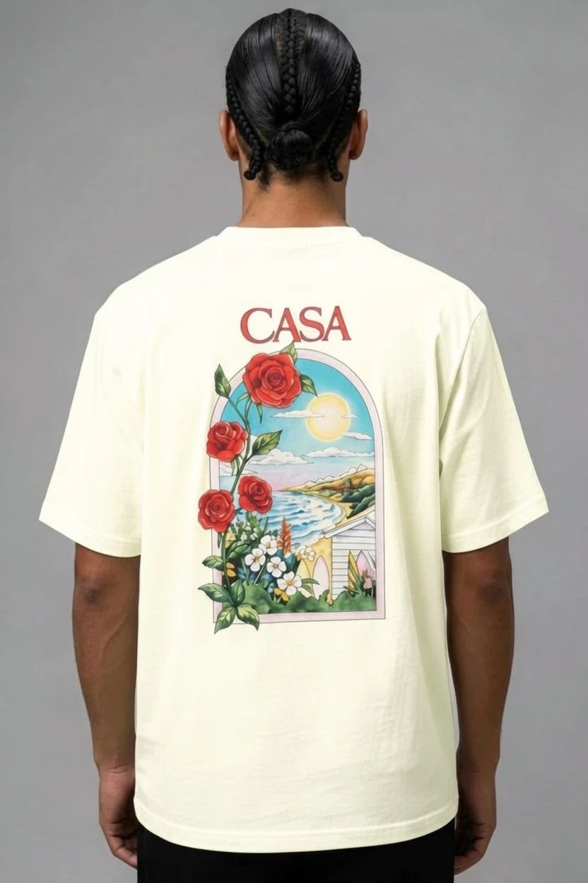 T-Shirt Graphique Casa semi oversize – "CASA / Red Roses"