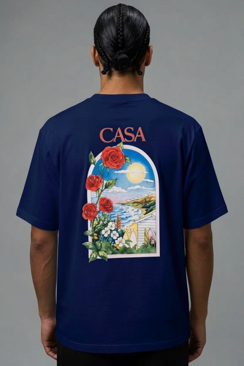 T-Shirt Graphique Casa semi oversize – "CASA / Red Roses"