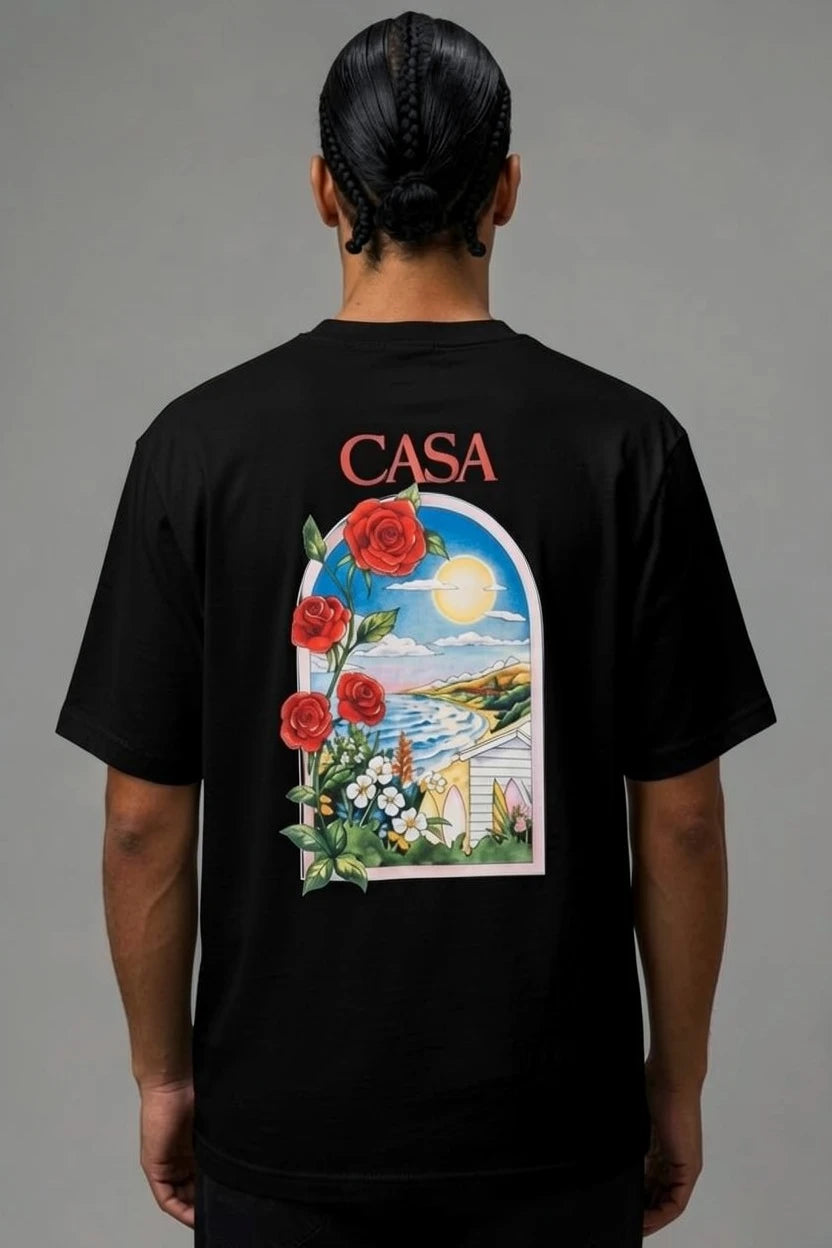 T-Shirt Graphique Casa semi oversize – "CASA / Red Roses"