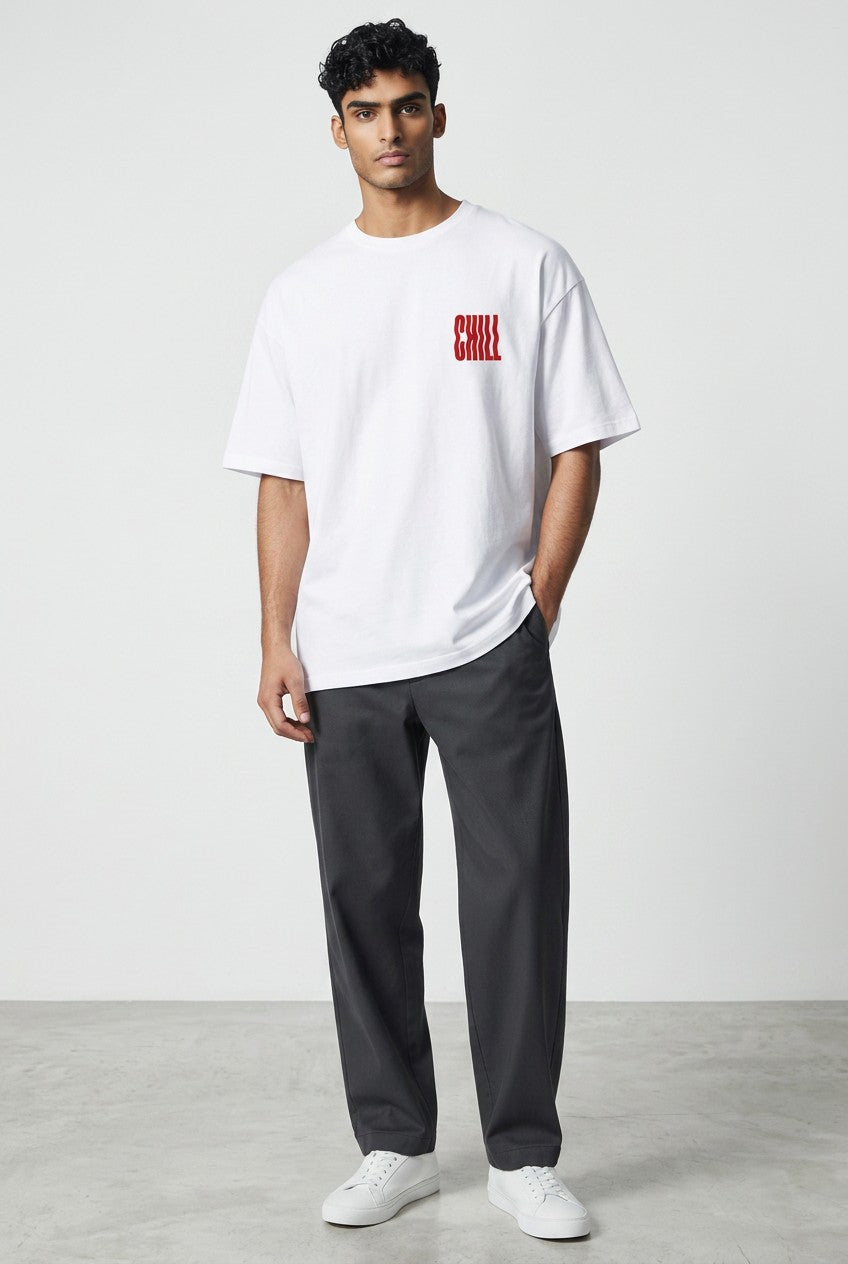 T-shirt Homme semi oversize "CHILL & Happiness"