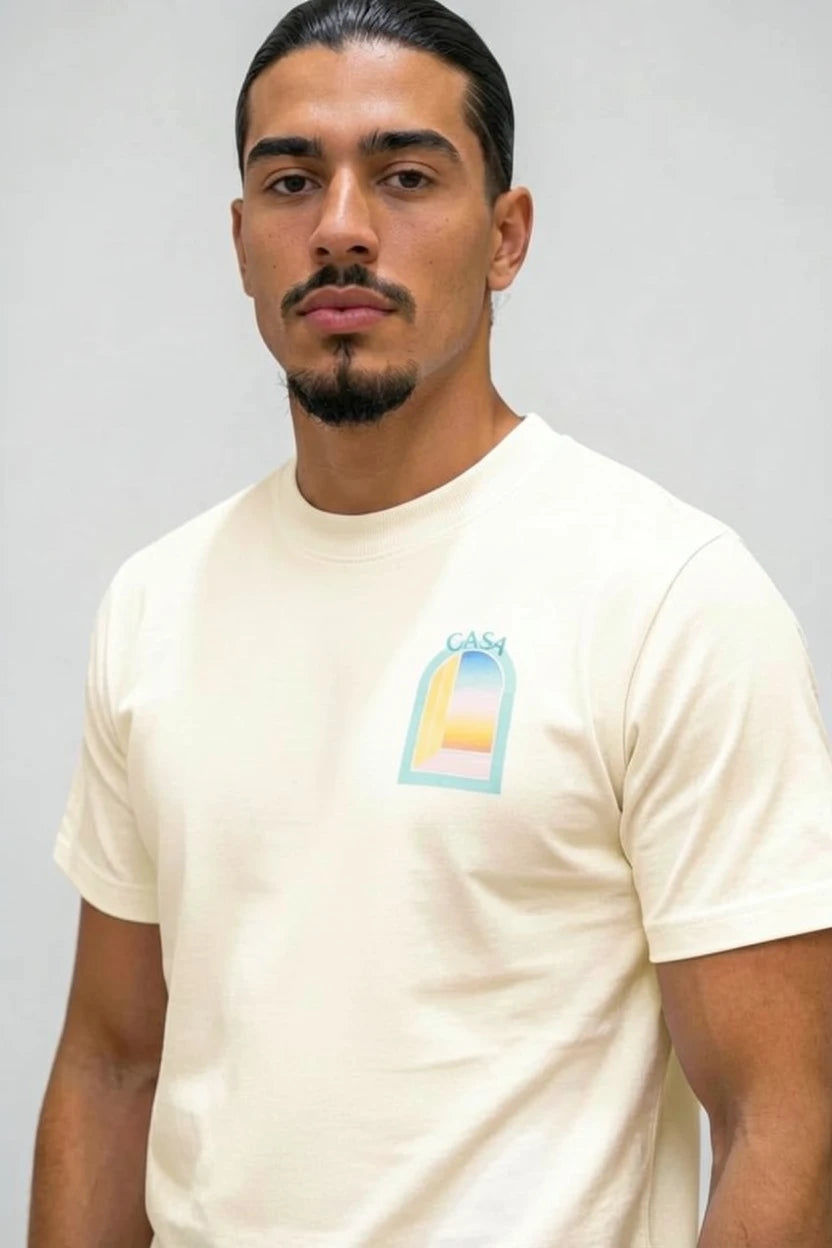 T-Shirt Graphique Casa semi oversize – porte turquoise