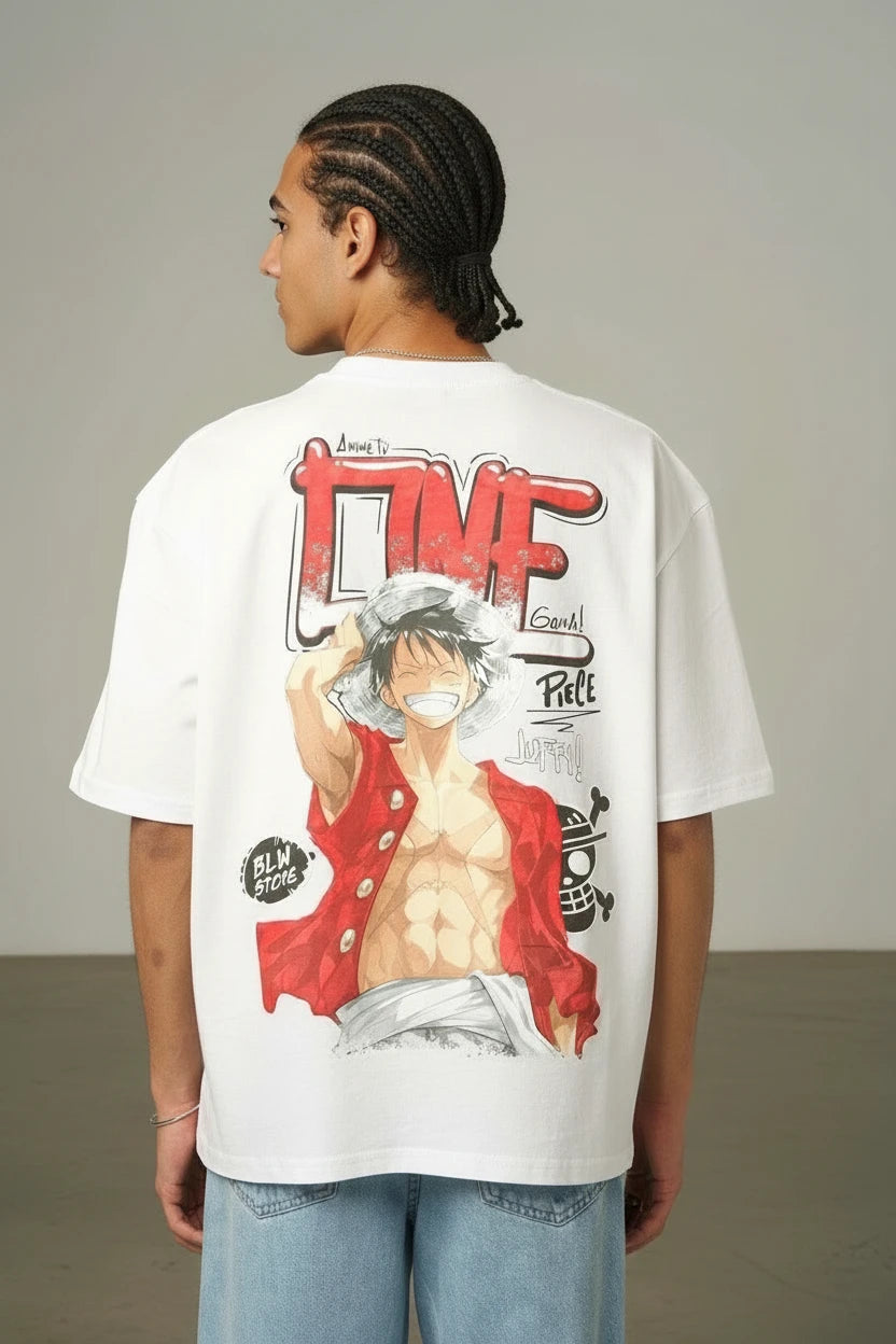 T-Shirt Graphique "One Piece" – Édition Luffy Street Art