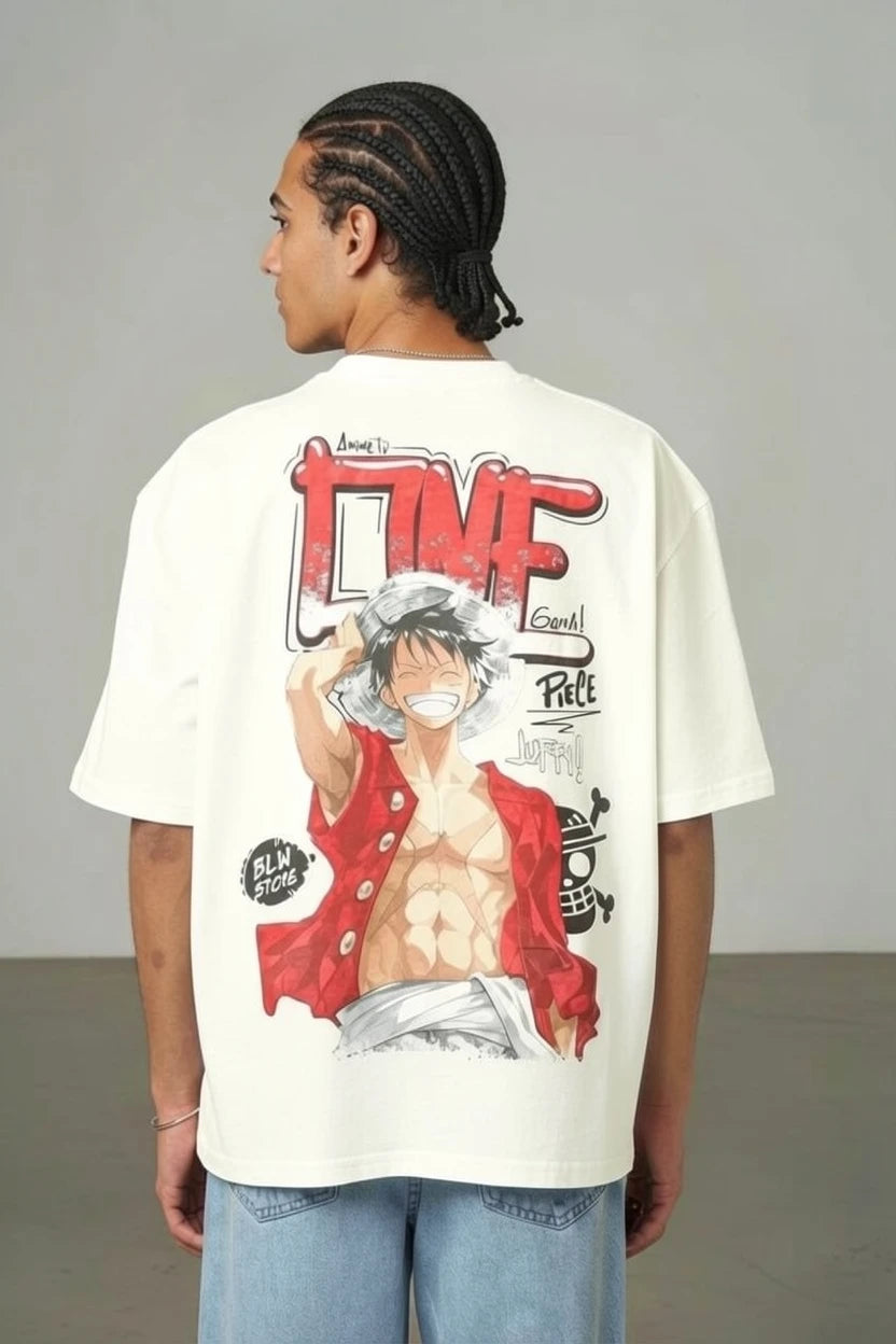 T-Shirt Graphique "One Piece" – Édition Luffy Street Art
