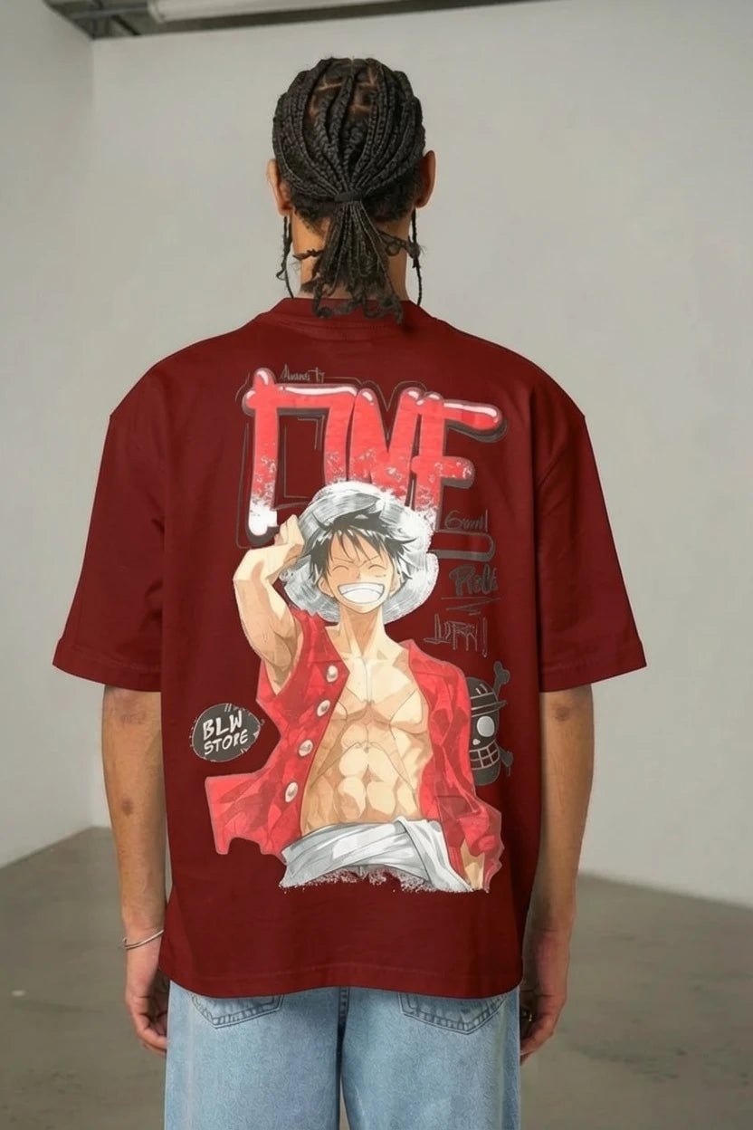 T-Shirt Graphique "One Piece" – Édition Luffy Street Art