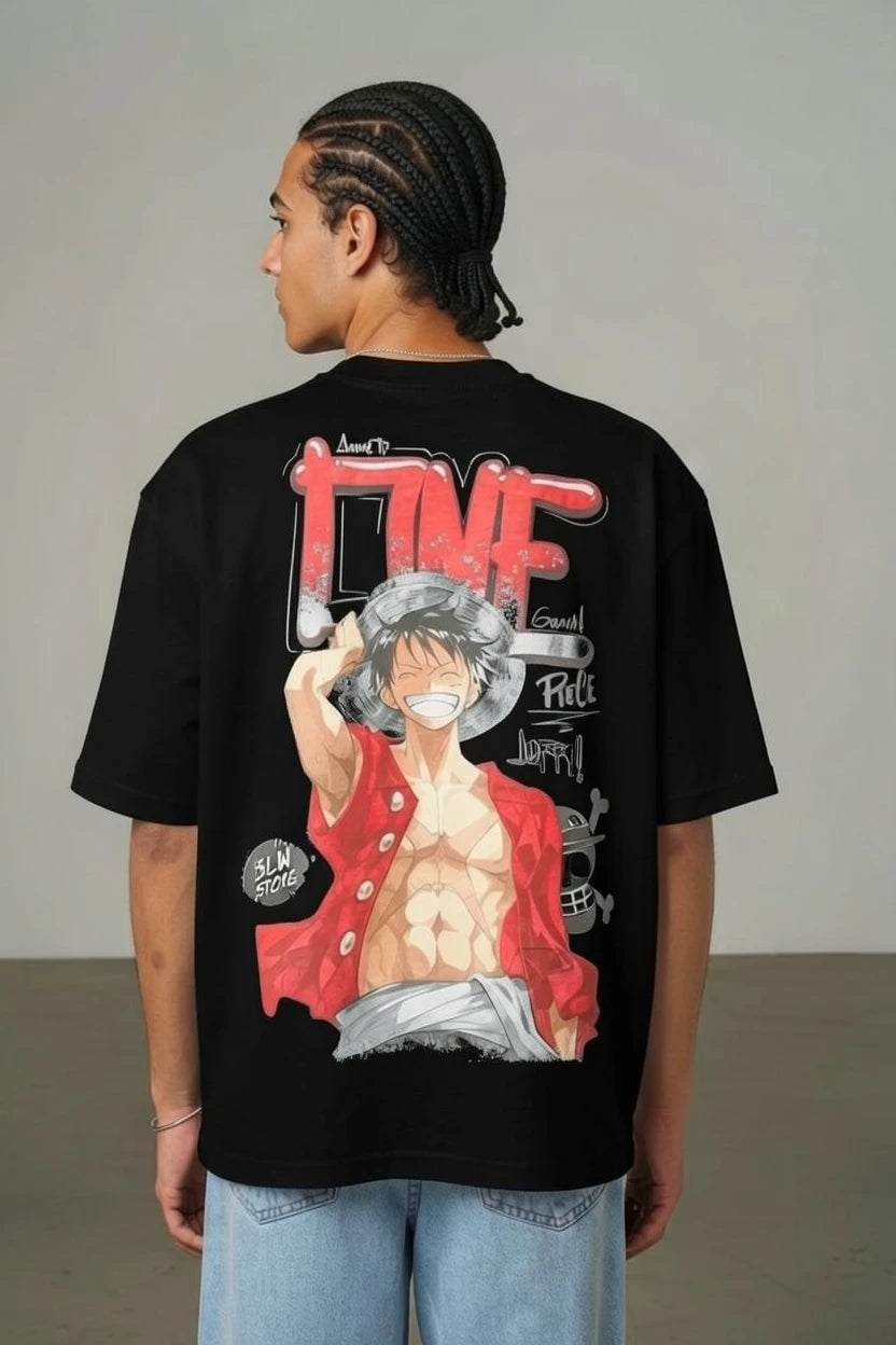 T-Shirt Graphique "One Piece" – Édition Luffy Street Art