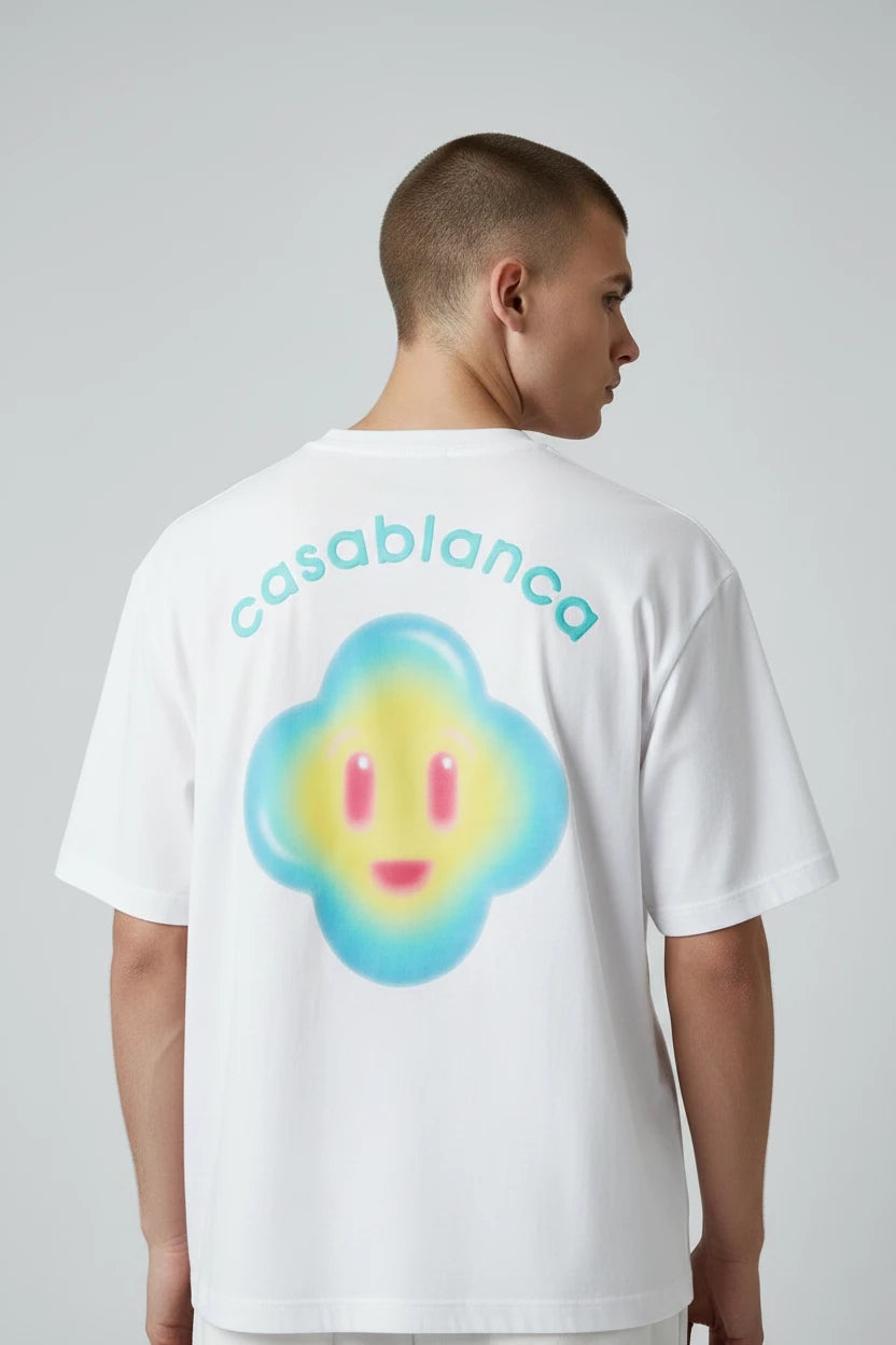 T-shirt homme Casablanca logo pastel streetwear