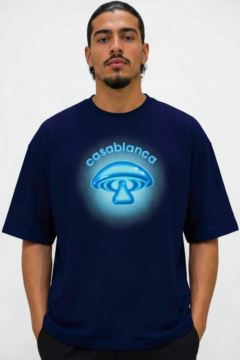 T-shirt Semi Oversize — Casablanca Neon Mushroom