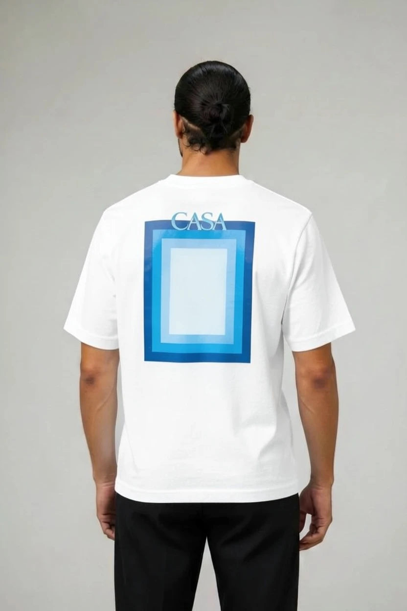 T-Shirt Graphique CASA – Édition Carré Bleu