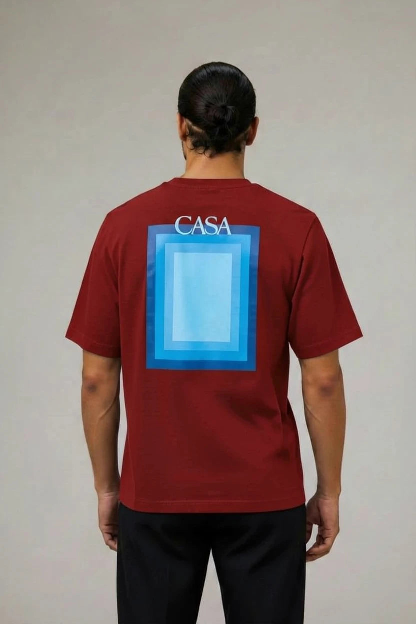 T-Shirt Graphique CASA – Édition Carré Bleu