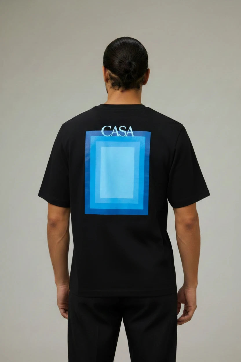 T-Shirt Graphique CASA – Édition Carré Bleu