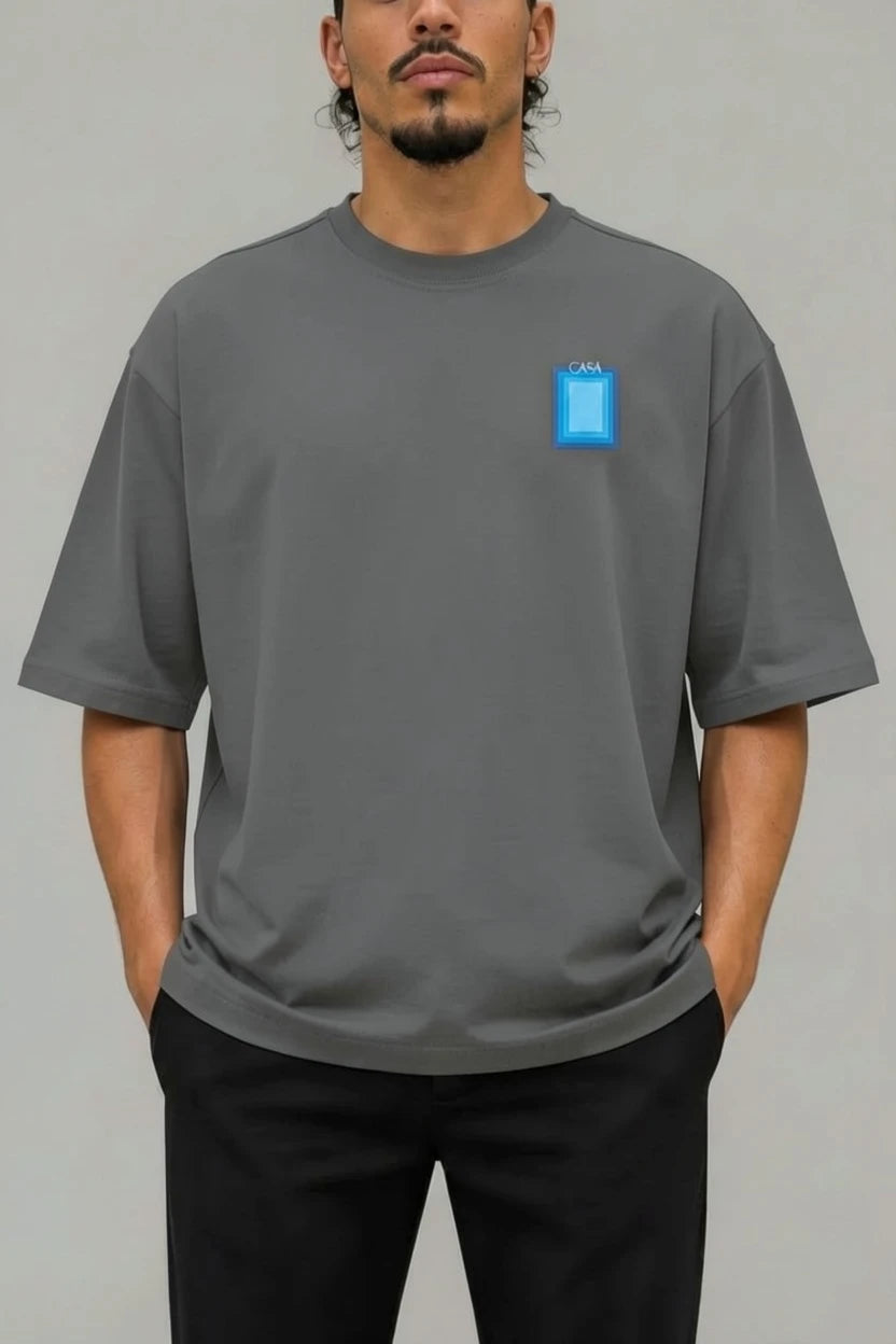 T-Shirt Graphique CASA – Édition Carré Bleu