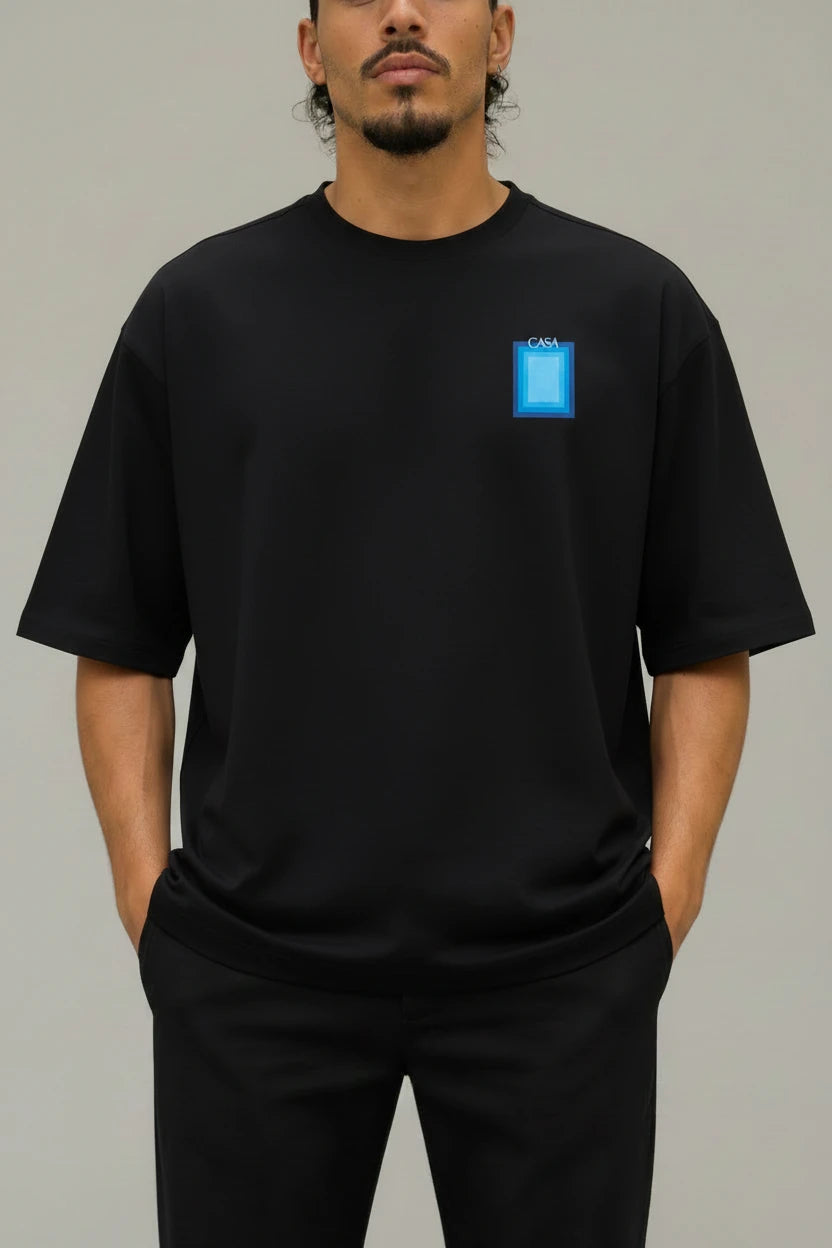 T-Shirt Graphique CASA – Édition Carré Bleu