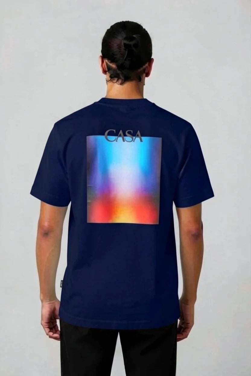 T-Shirt Graphique casa semi oversize – Édition Carré Dégradé Flamme