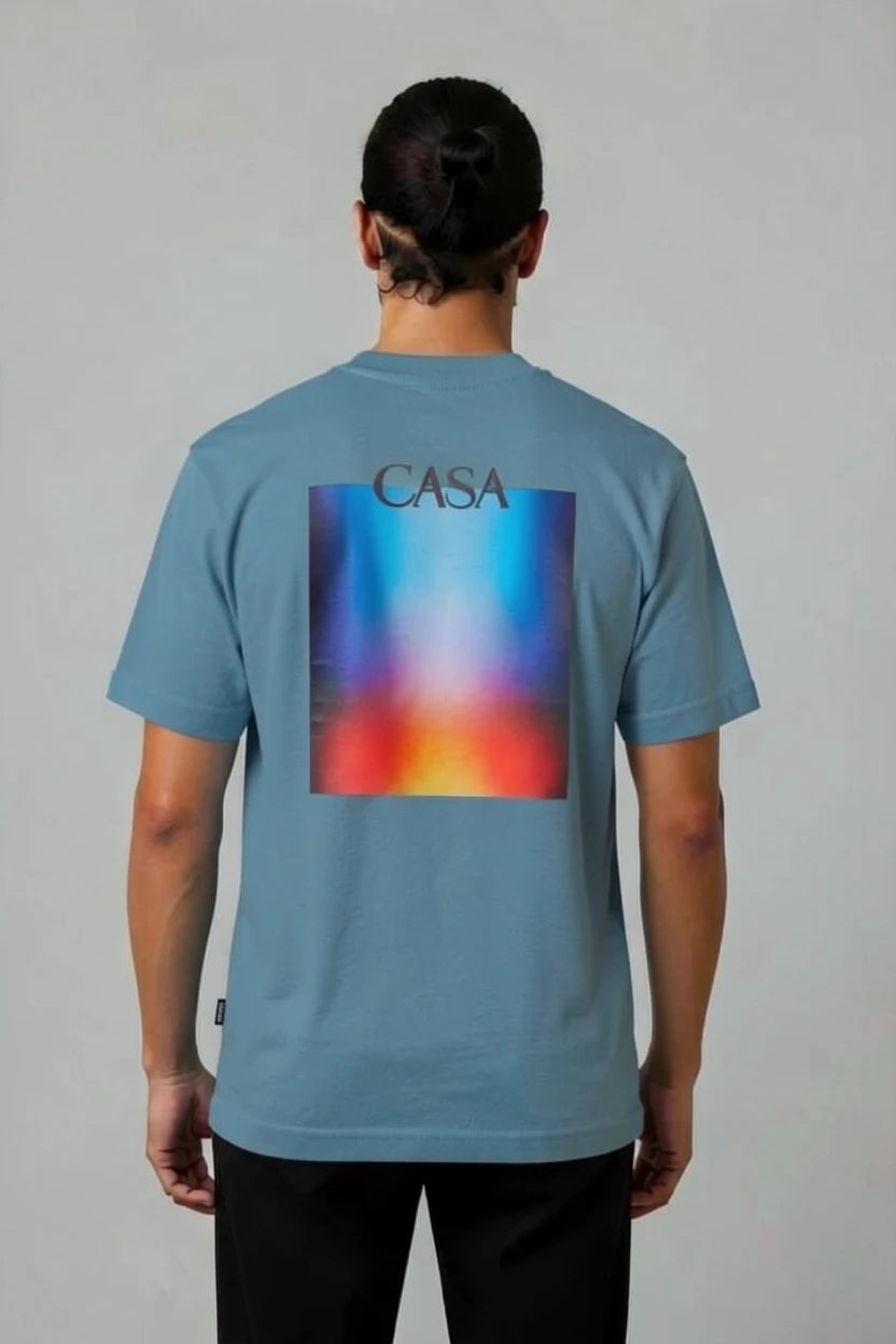 T-Shirt Graphique CASA – Édition Carré Dégradé Flamme