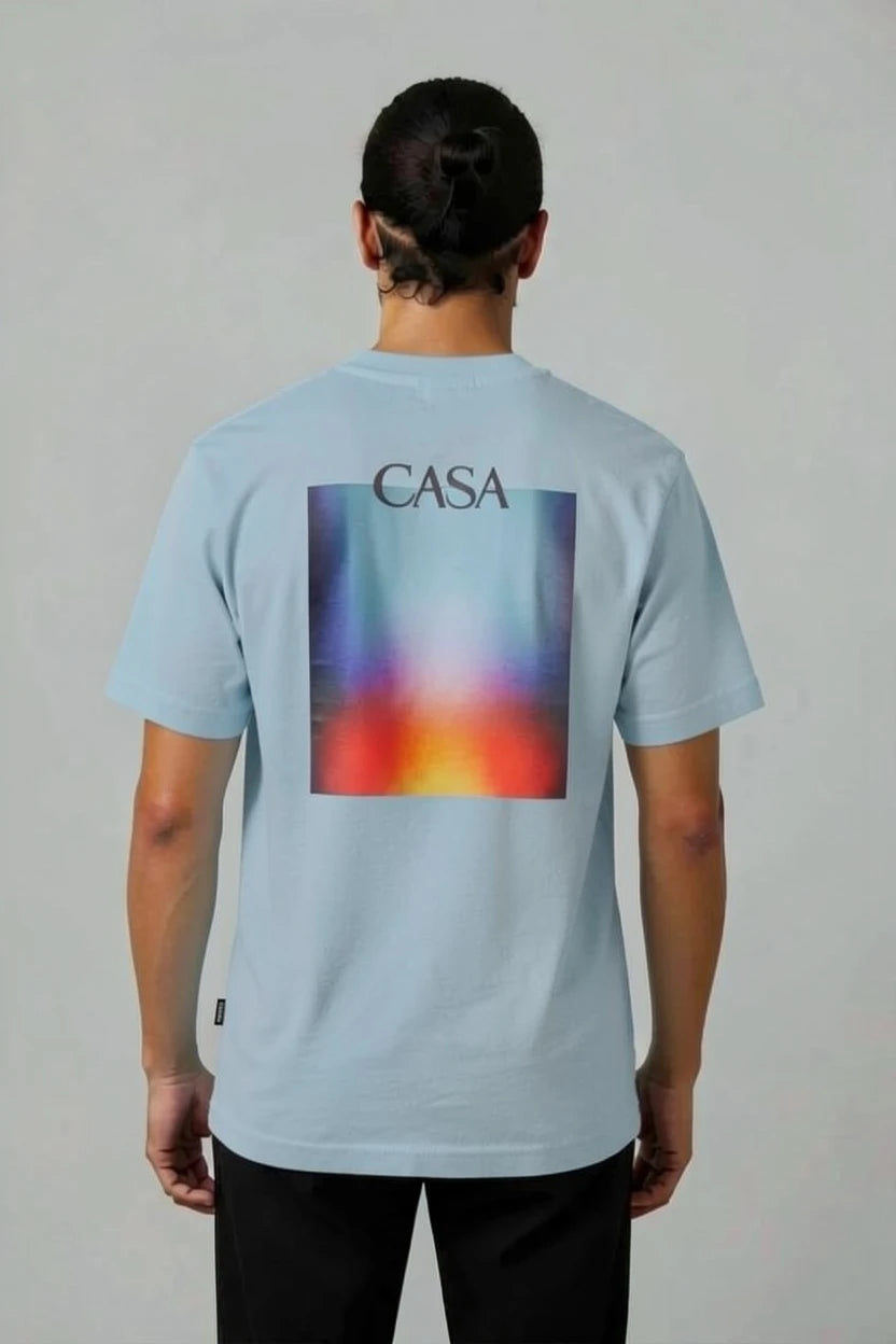 T-Shirt Graphique CASA – Édition Carré Dégradé Flamme