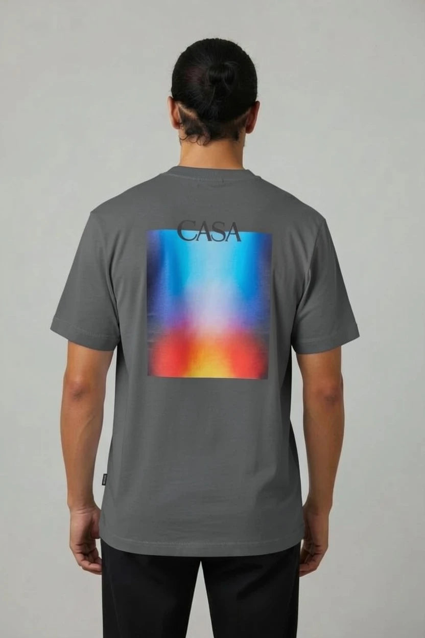 T-Shirt Graphique CASA – Édition Carré Dégradé Flamme