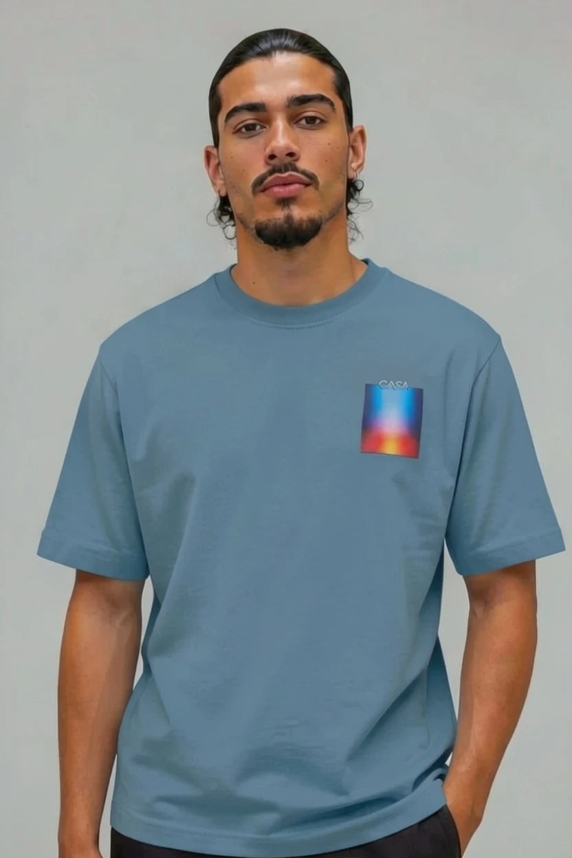 T-Shirt Graphique CASA – Édition Carré Dégradé Flamme