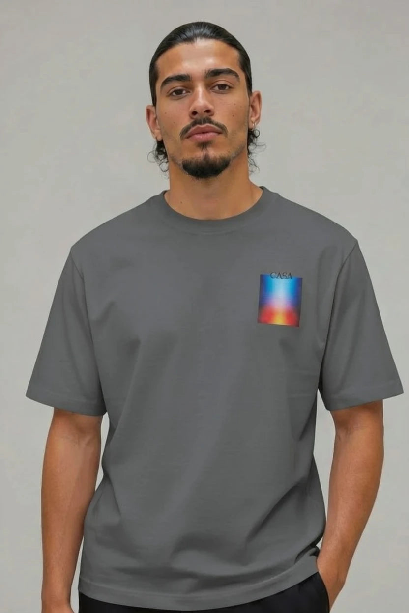 T-Shirt Graphique CASA – Édition Carré Dégradé Flamme