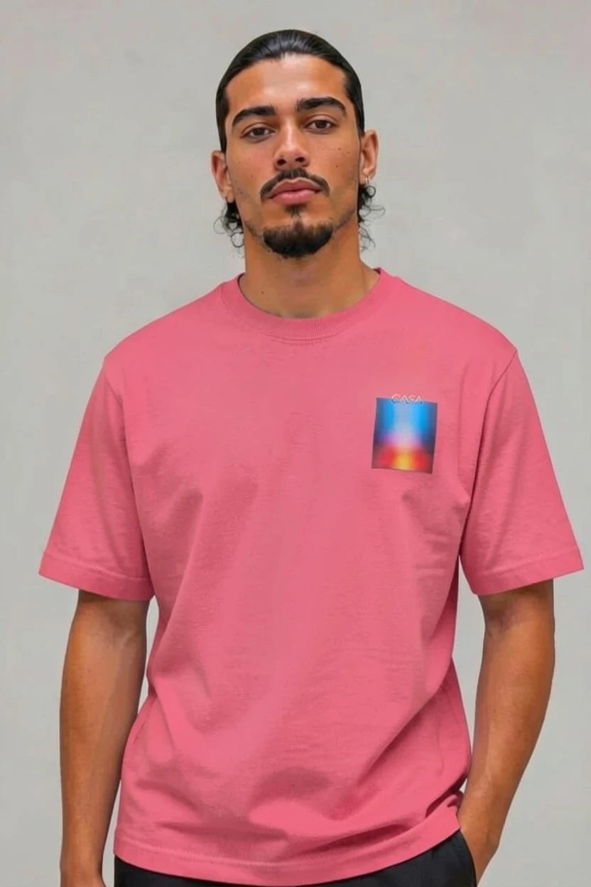 T-Shirt Graphique CASA – Édition Carré Dégradé Flamme