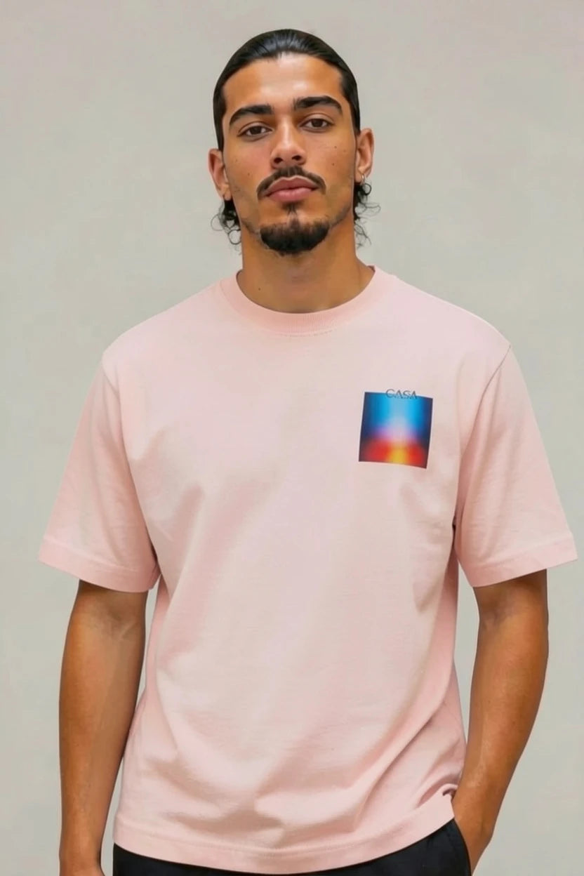 T-Shirt Graphique CASA – Édition Carré Dégradé Flamme