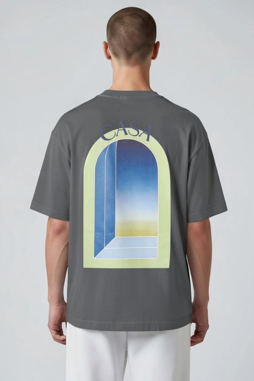 T-shirt homme Casa imprimé fenêtre verte pastel