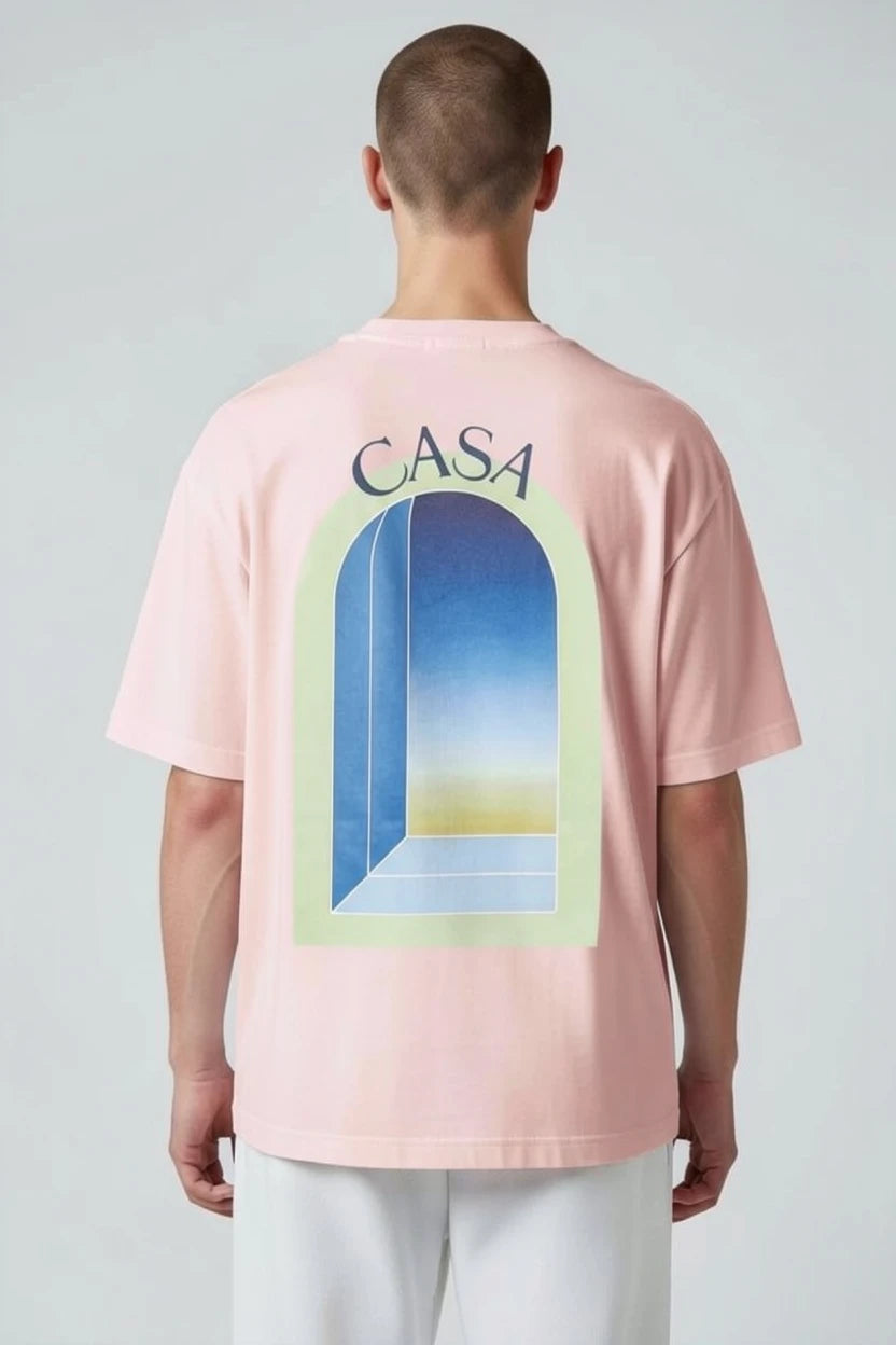 T-shirt homme Casa imprimé fenêtre verte pastel