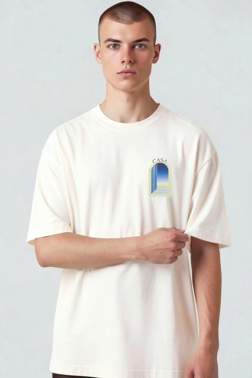 T-shirt homme Casa imprimé fenêtre verte pastel