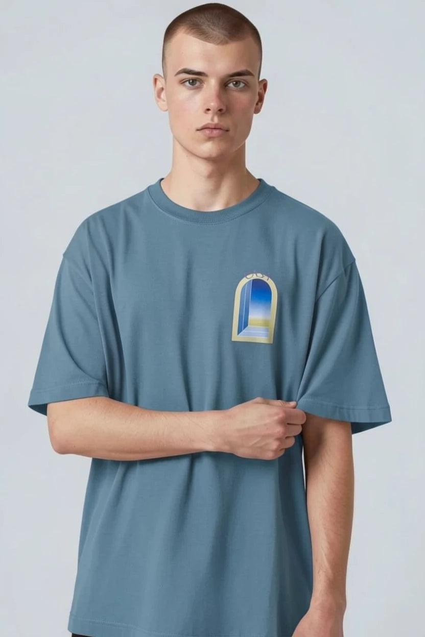 T-shirt homme Casa imprimé fenêtre verte pastel
