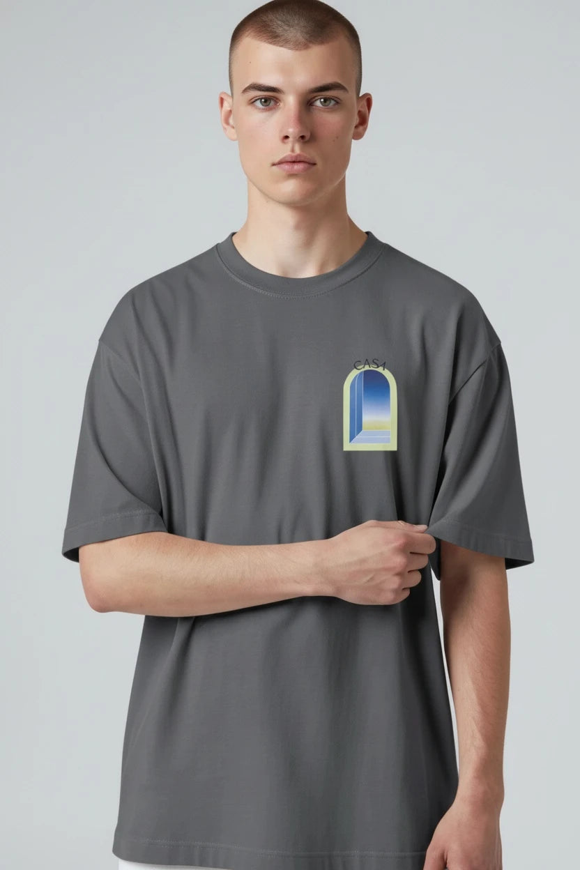 T-shirt homme Casa imprimé fenêtre verte pastel
