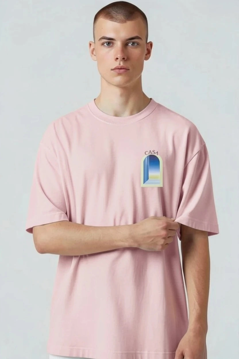 T-shirt homme Casa imprimé fenêtre verte pastel
