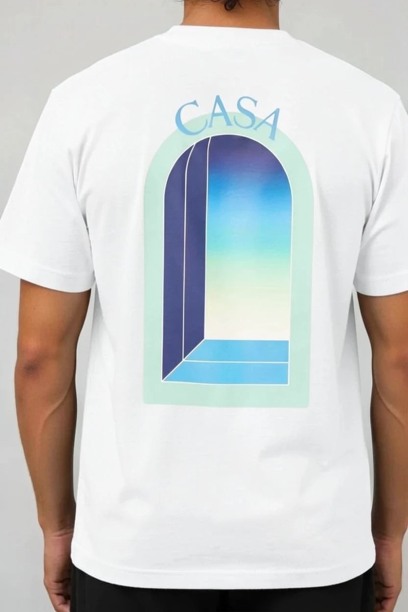 T-Shirt Graphique CASA – Arche Bleu Turquoise