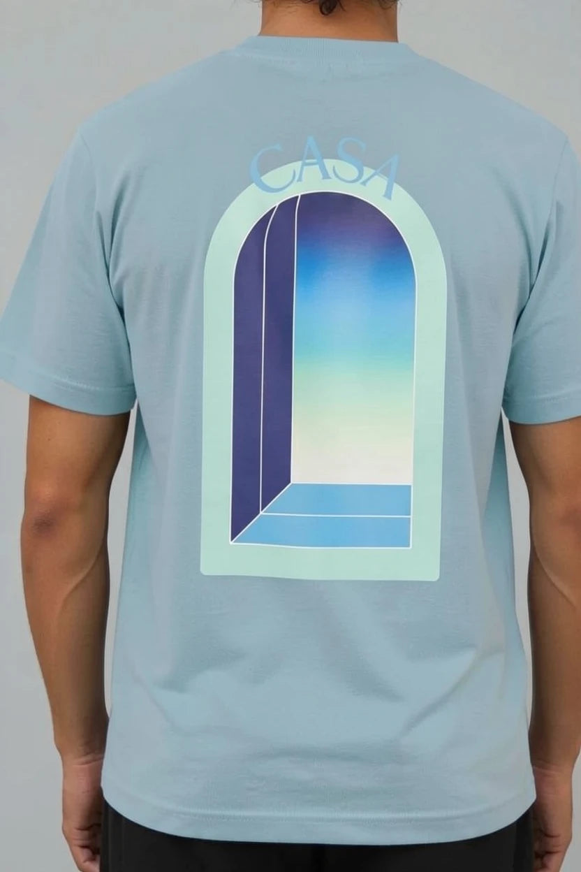 T-Shirt Graphique CASA – Arche Bleu Turquoise