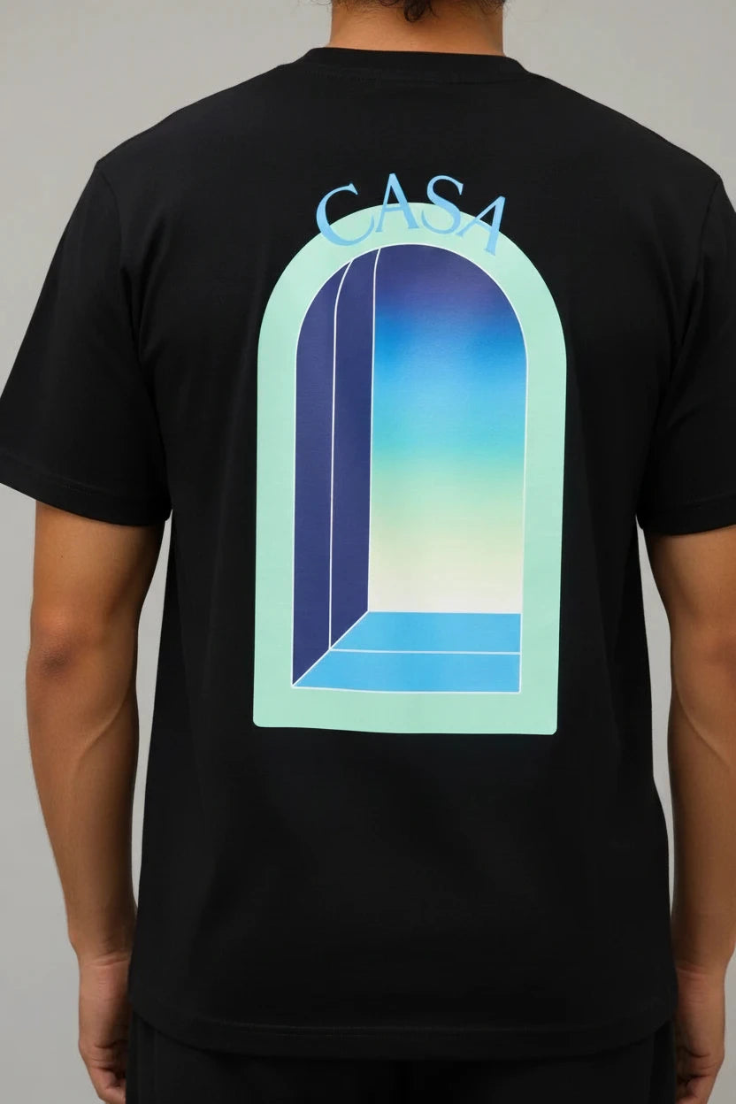 T-Shirt Graphique CASA – Arche Bleu Turquoise