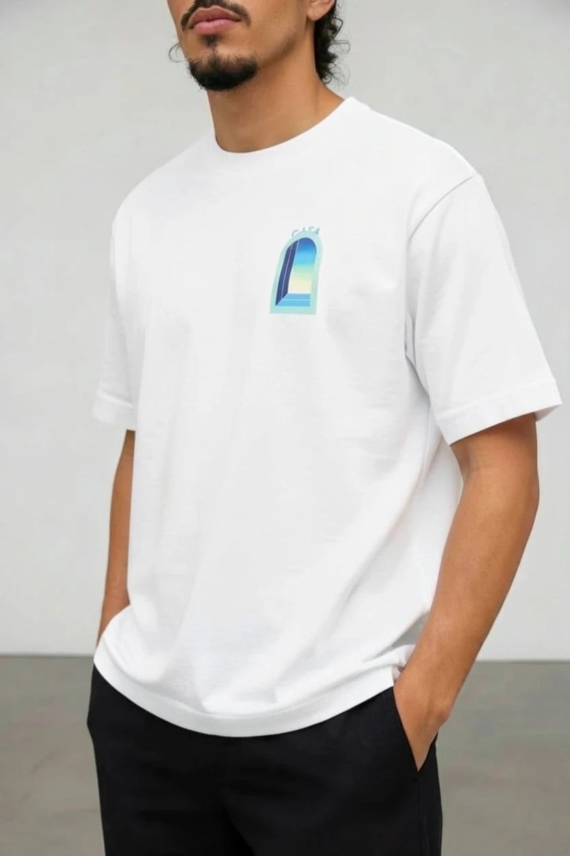 T-Shirt Graphique CASA – Arche Bleu Turquoise