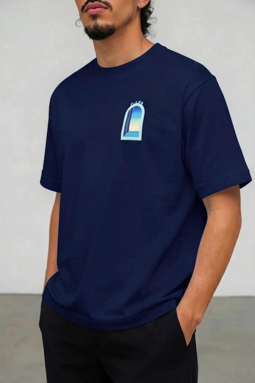 T-Shirt Graphique casa semi oversize – Arche Bleu Turquoise