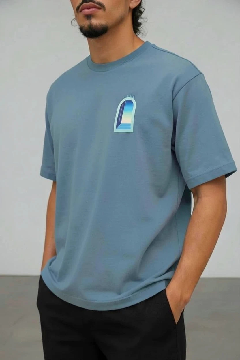T-Shirt Graphique CASA – Arche Bleu Turquoise
