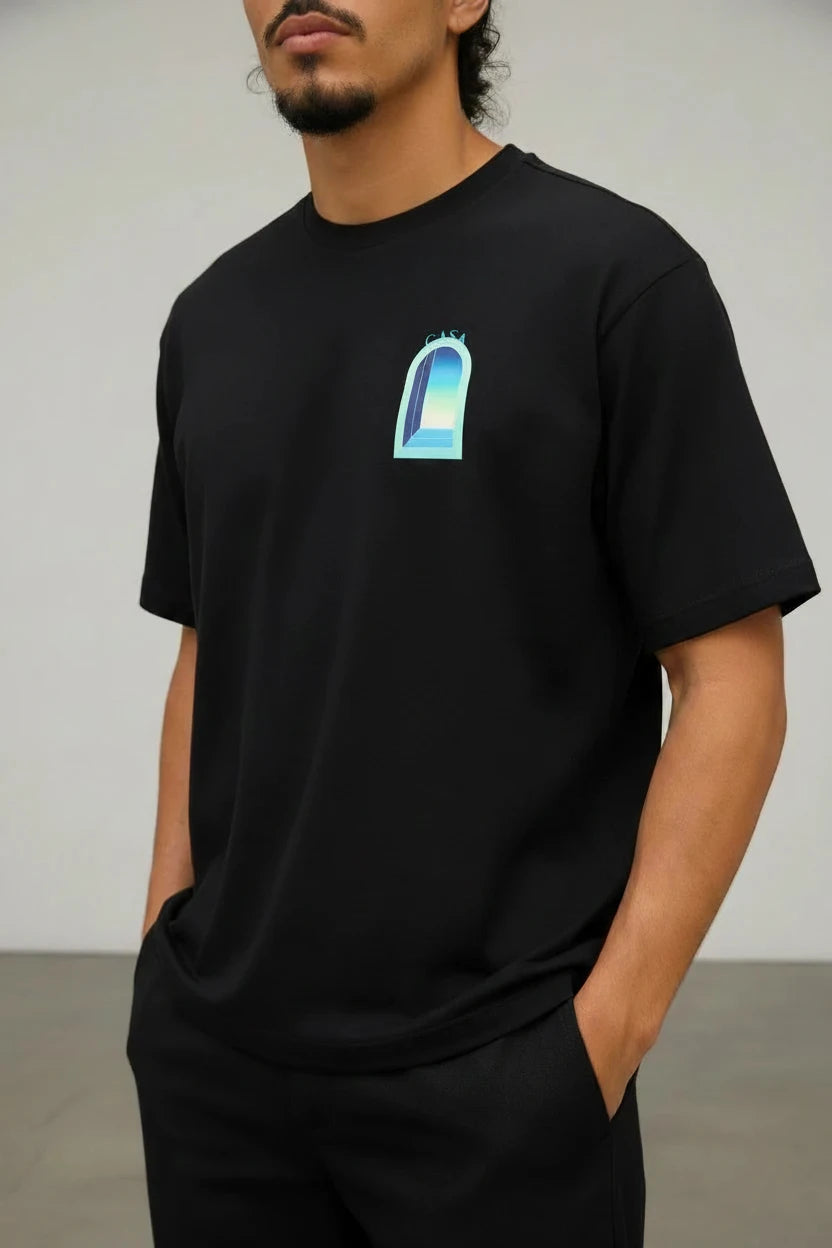 T-Shirt Graphique CASA – Arche Bleu Turquoise