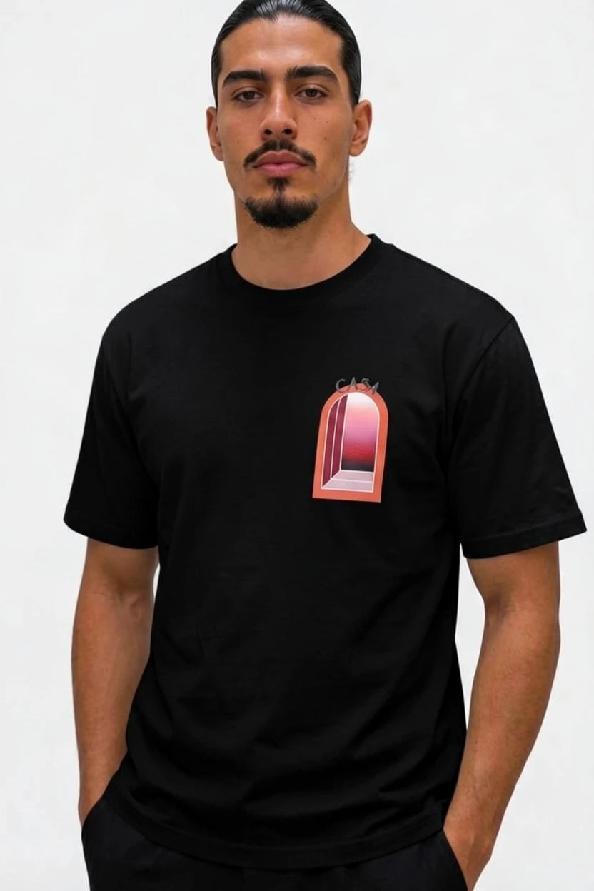 T-Shirt Graphique casa semi oversize – Édition arche Rose