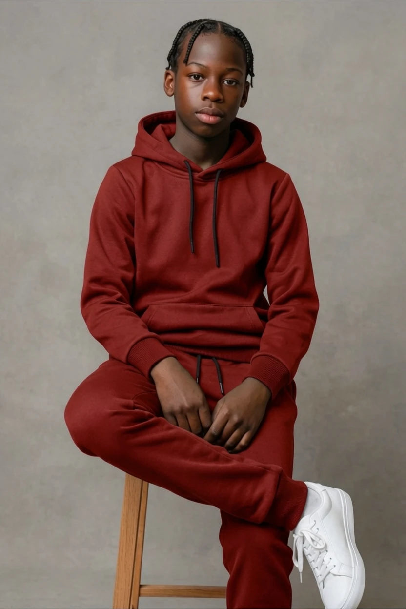 Ensemble Survêtement Enfant Uni Sweat à Capuche