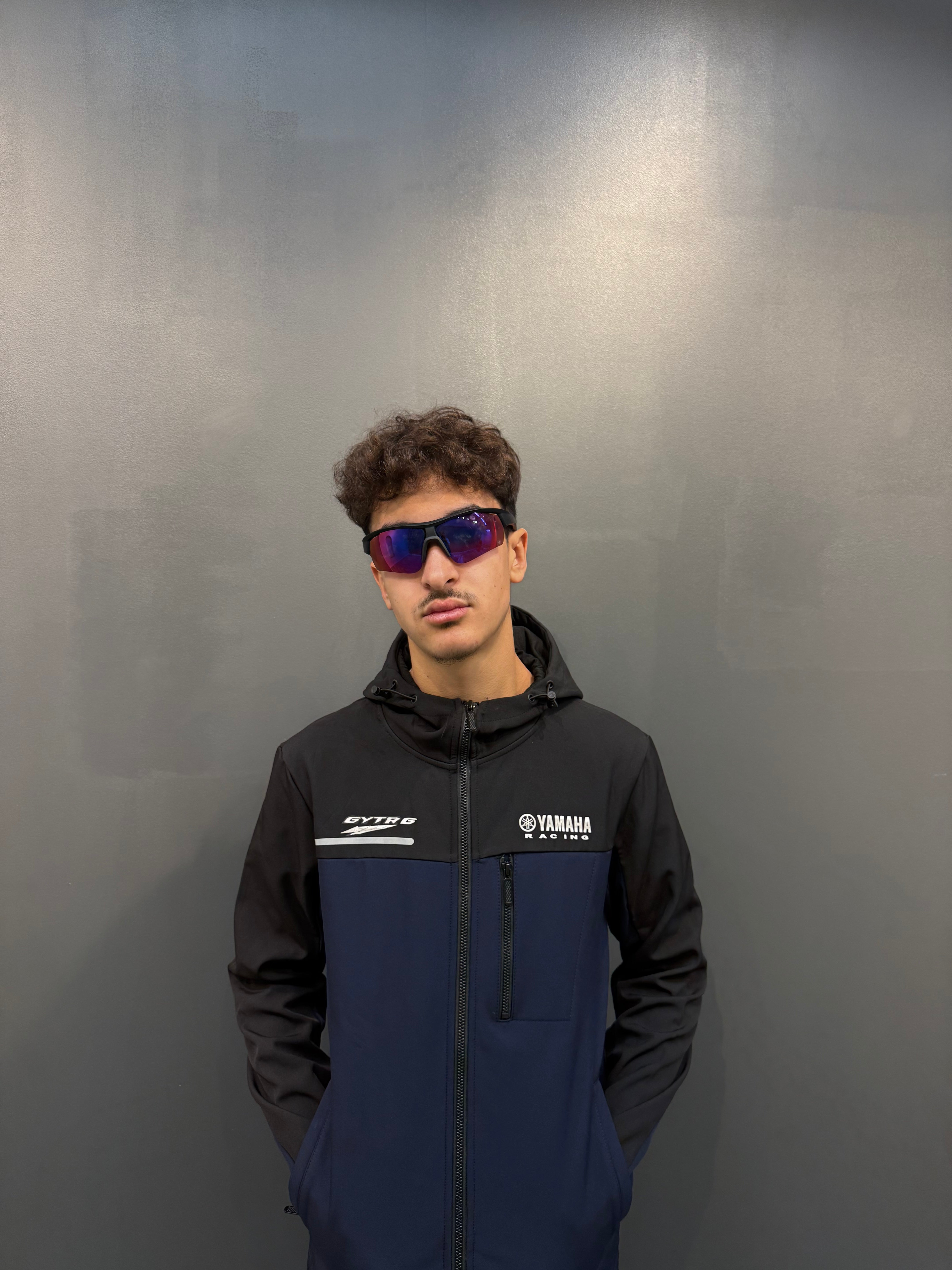 Veste Yamaha Racing - Bleu nuit & noir avec poche zippée frontale