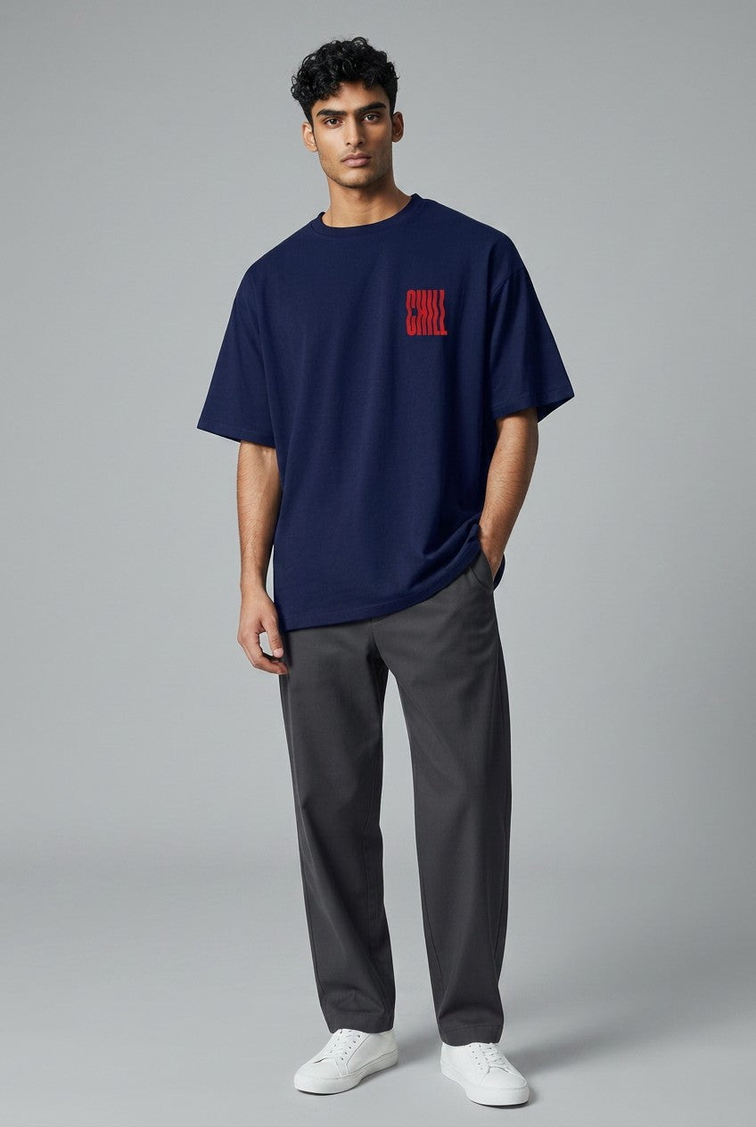 T-shirt Homme semi oversize "CHILL & Happiness"