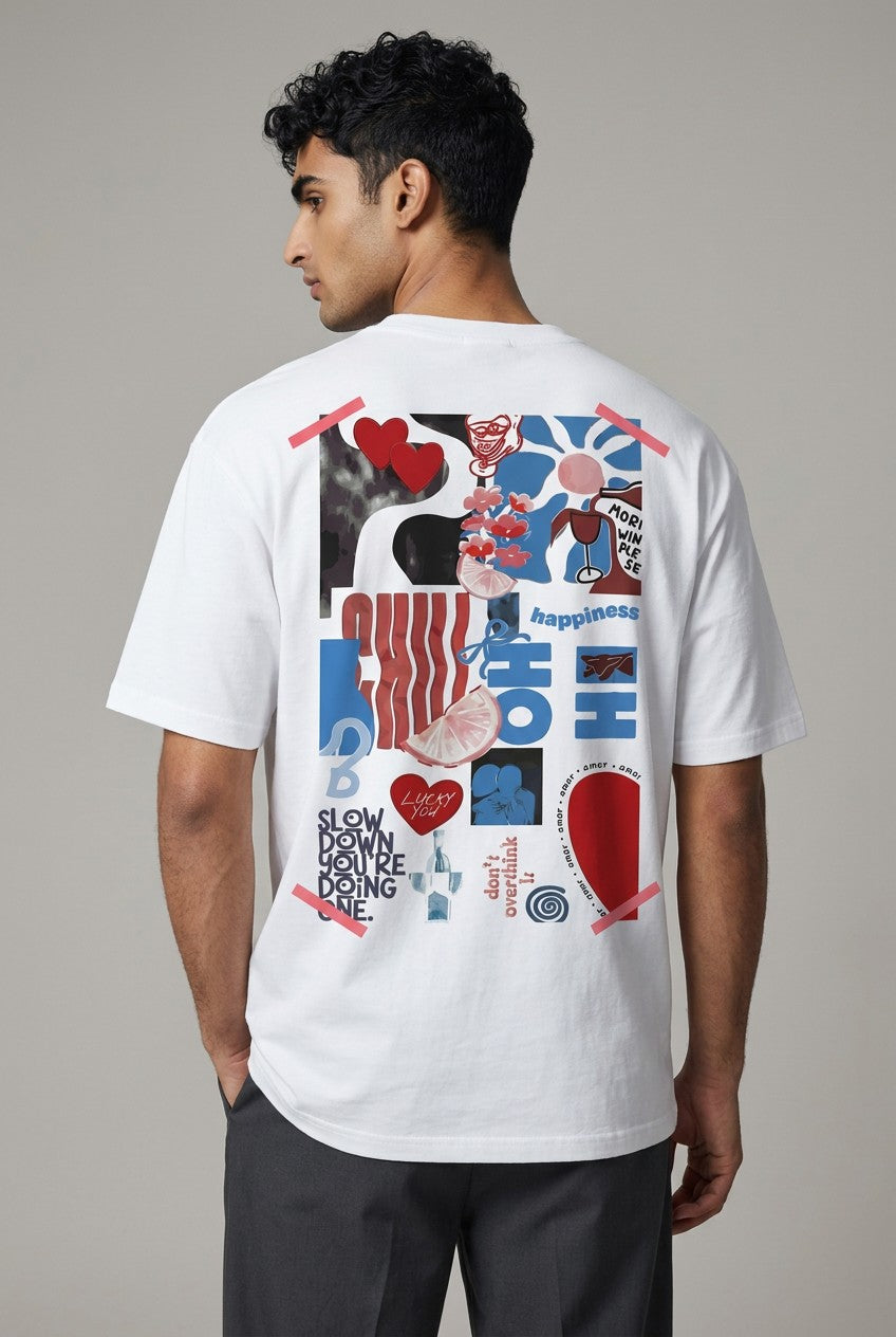 T-shirt Homme semi oversize "CHILL & Happiness"