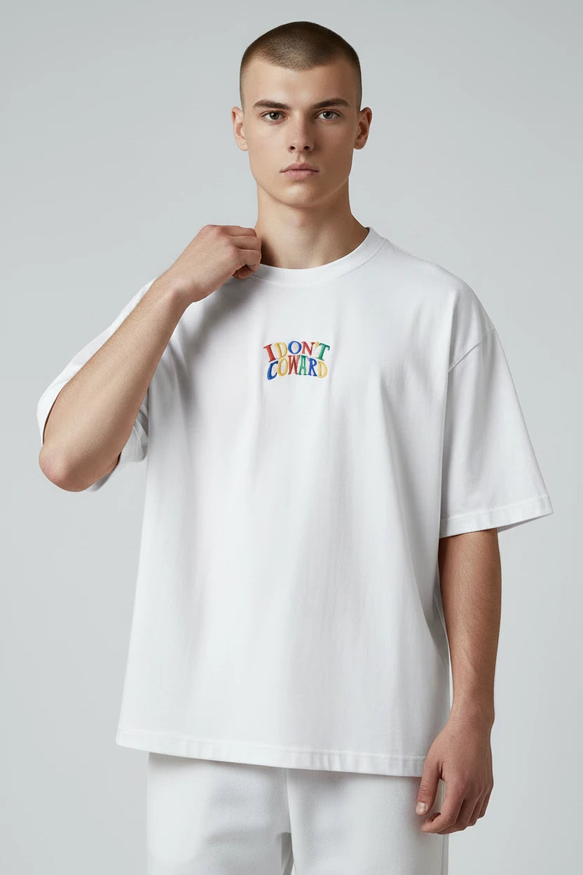 T-shirt homme Don’t Coward cartoon streetwear