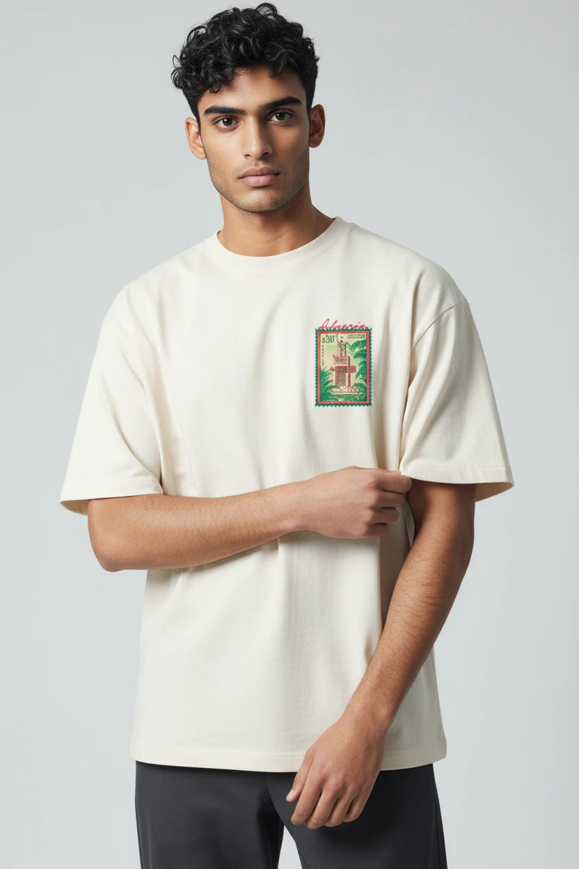 T-shirt homme Algeria 213 timbre vintage