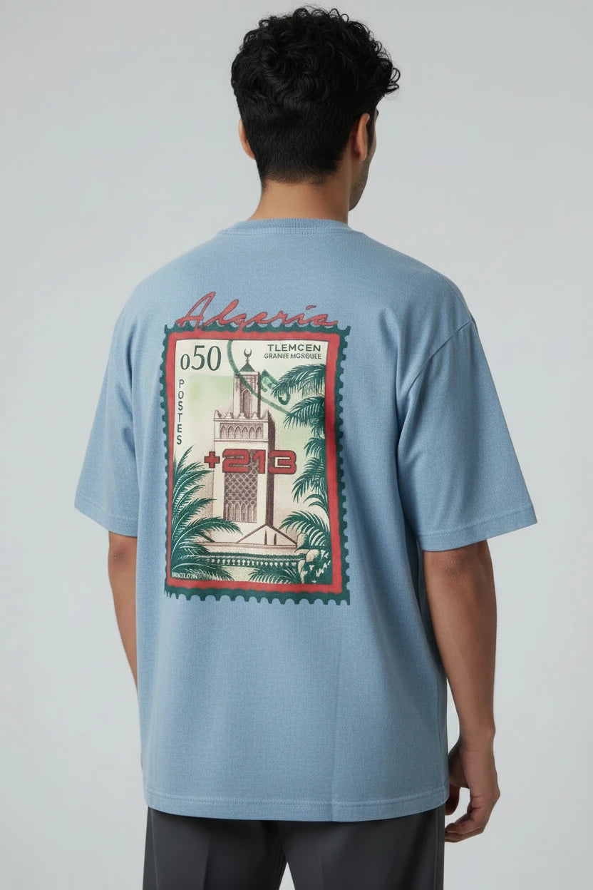 T-shirt homme Algeria 213 timbre vintage
